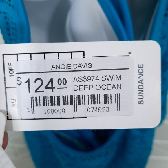 New! Freya Turquoise Blue Sundance Crochet One Piece Monokini Swimsuit 32H - Picture 6 of 6